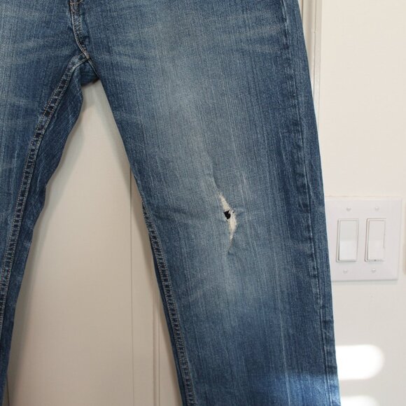 True Craft Men's Distressed Straight Jeans Sz 34x32 - Picture 4 of 9